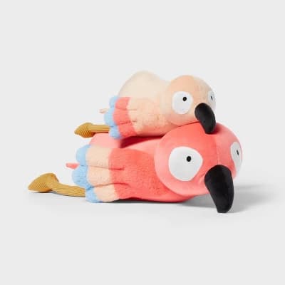 Parrot and Baby Weighted Plush Kids' Throw Pillow Pink - Pillowfort™ - Image 1
