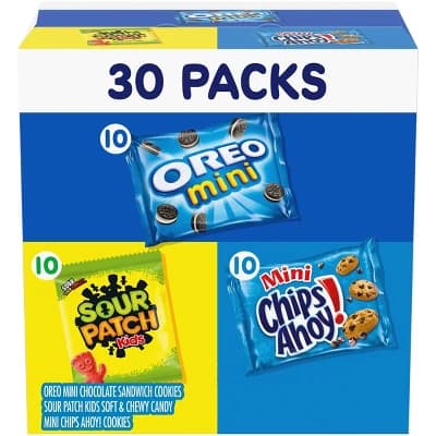 Sour Patch, Oreo, Chips Ahoy! Variety Pack Cookies Kids - 29.7oz/30ct - Image 1