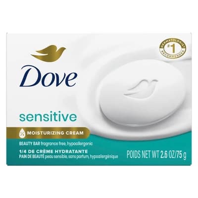 Dove Beauty Sensitive Skin Moisturizing Bar Soap - Fragrance-Free - Trial Size - 2.6oz - Image 1