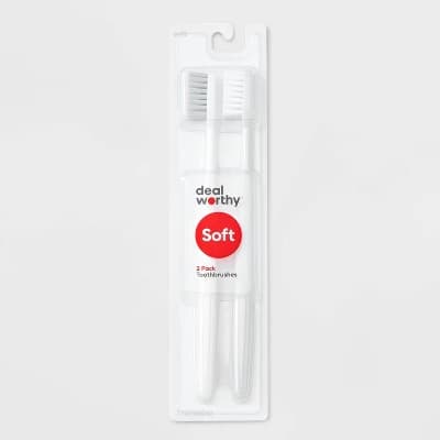 T&T Manual Toothbrush Soft - 2ct - White - Dealworthy™ - Image 1