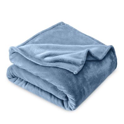 Coronet Blue Microplush Full/Queen Fleece Blanket by Bare Home