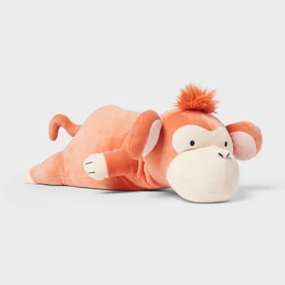 Monkey Weighted Plush Kids' Throw Pillow Orange - Pillowfort™ - Image 1