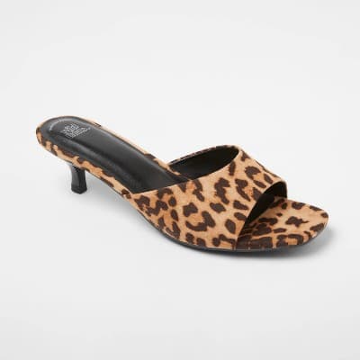 Women's Mavis Mid Martini Mule Heels with Memory Foam Insole - Wild Fable™ Brown 8.5