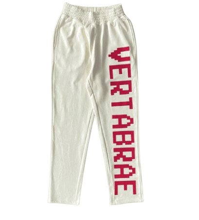 Vertabrae White Sweatpant with Logo - Image 1