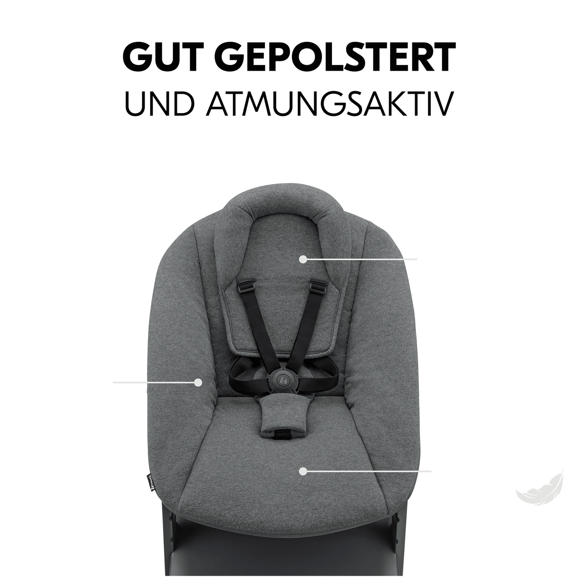 Hochstuhl mit Newborn Set Alpha+ Dark Grey thumbnail 7