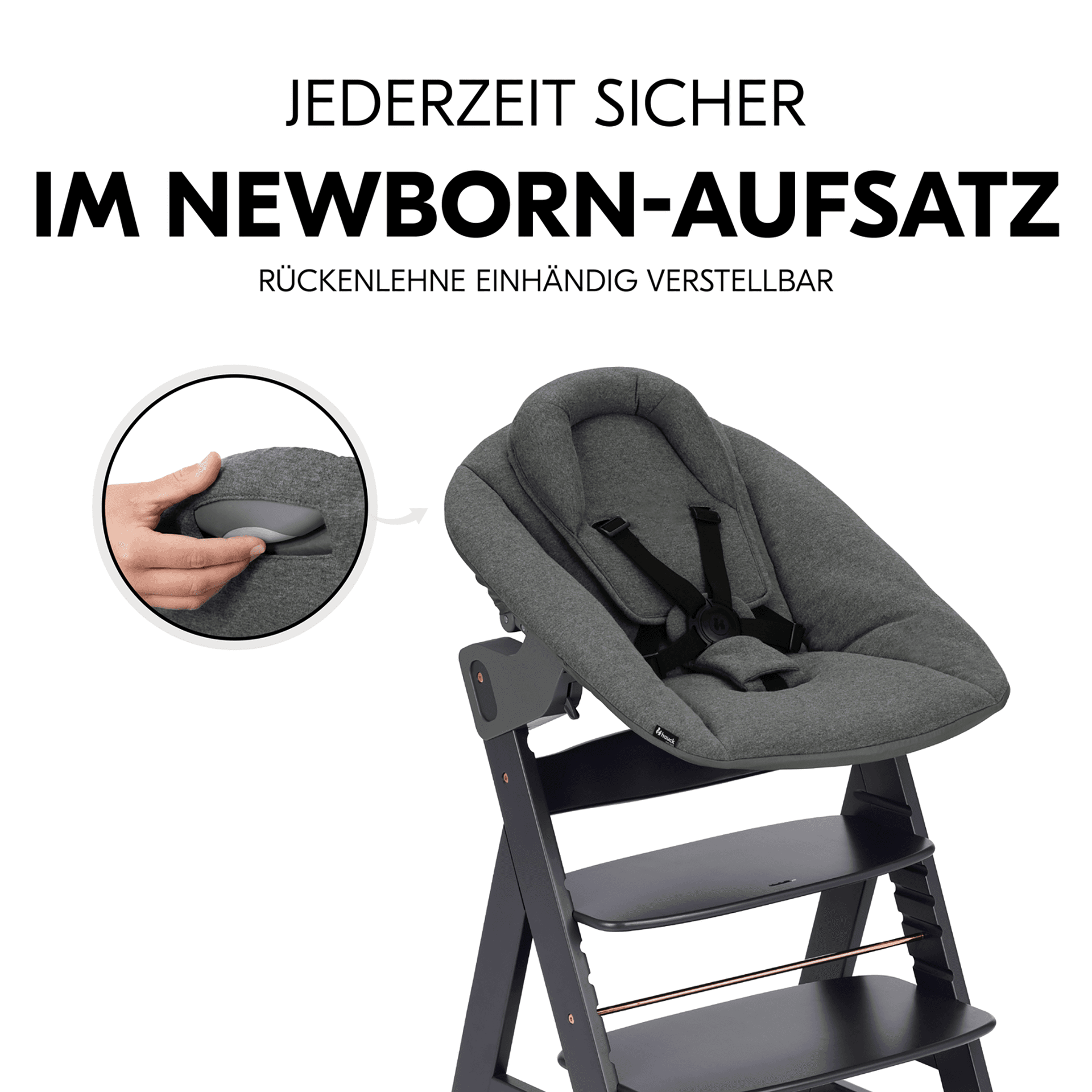 Hochstuhl mit Newborn Set Alpha+ Dark Grey thumbnail 6