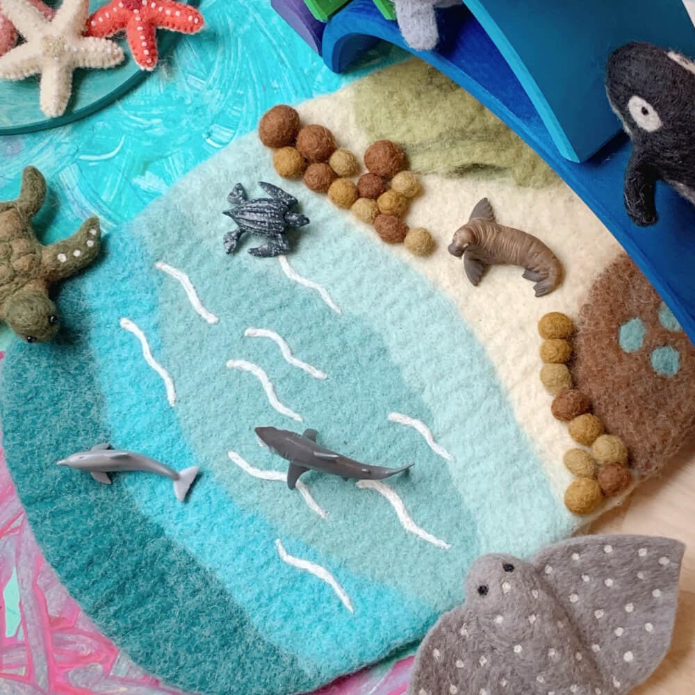 Tara Treasures | LARGE Sea, Rockpool PlayMat Playscape | Bambino Eco Toys - Image 1