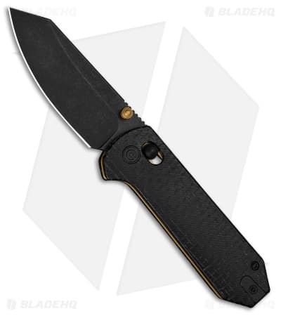 CIVIVI Yonder Crossbar Lock Knife Black Burlap Micarta (2.9" Black SW) - Image 1