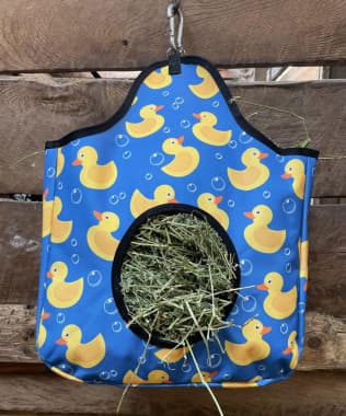 Rugged Ride 1200 Denier Hay Feeder Bag - Duck Bubbles - Image 1