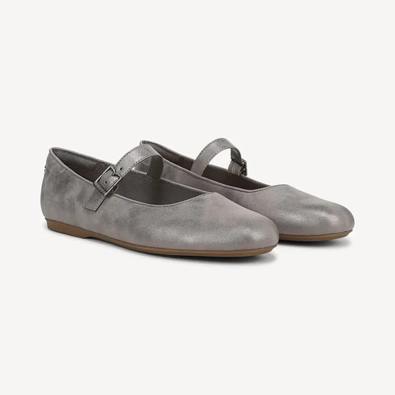 Dr. Scholl's Women's Wexley Mary Jane Ballet Flat Shoes Pewter Metallic Faux Leather DRSCH Pewter Silver Metallic Faux 8.0 M thumbnail 5