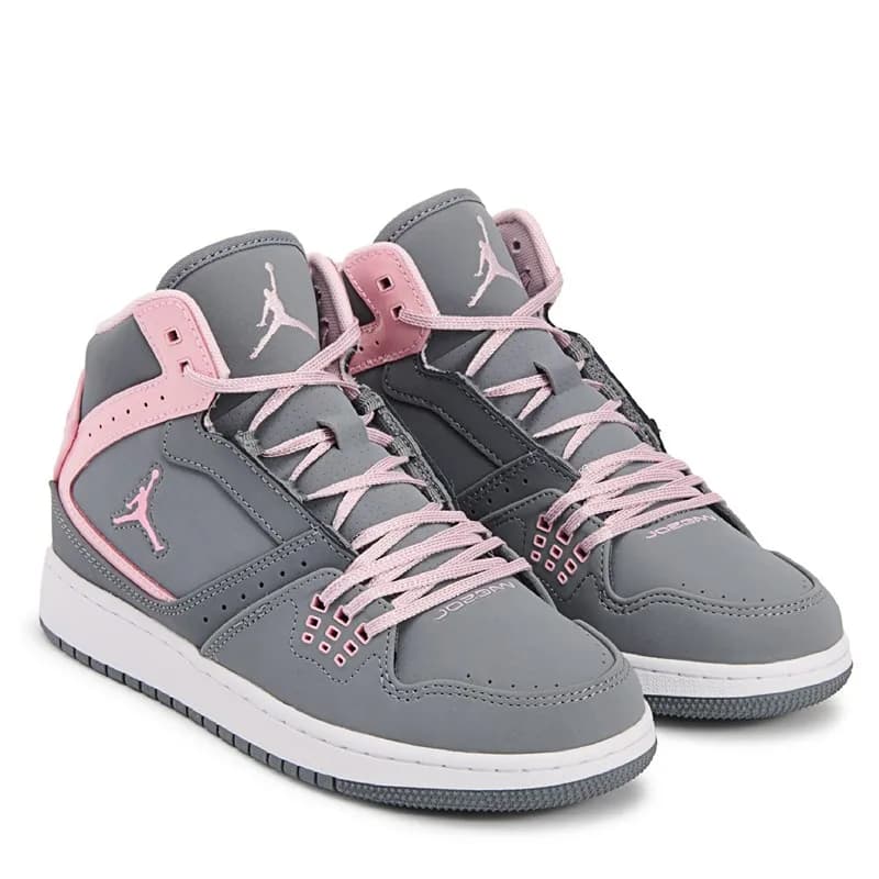 Jordan Kids' 1 Flight Mid Sneaker Big Kid Shoes (Grey/Pink) - Size 4.0 M thumbnail 5