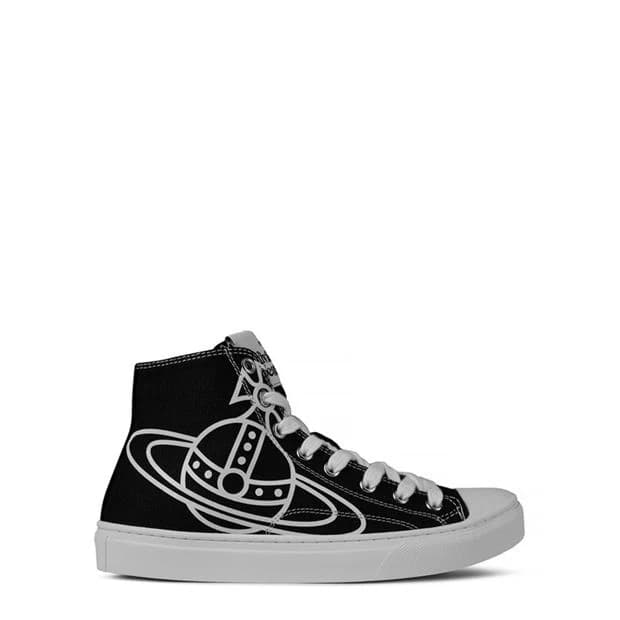 VIVIENNE WESTWOOD Women's Thin Orb Motif Cotton High Top Trainers - Image 1