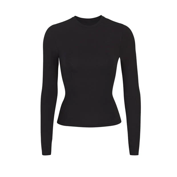 SKIMS Womens Cotton Jersey Long-Sleeve T-Shirt - Image 1