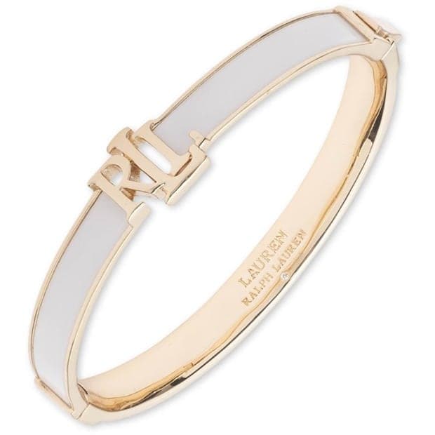 Lauren Ralph Lauren Lauren Ralph Lauren White & Gold Logo Bangle - Image 1
