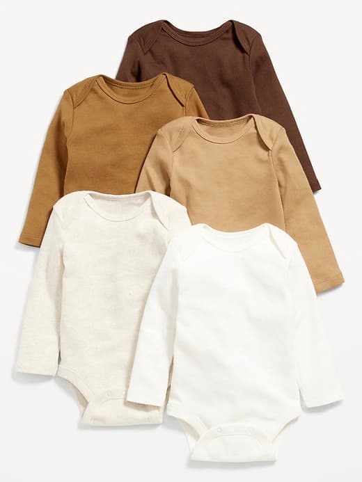 Unisex Long-Sleeve Bodysuit 5-Pack for Baby - Image 1