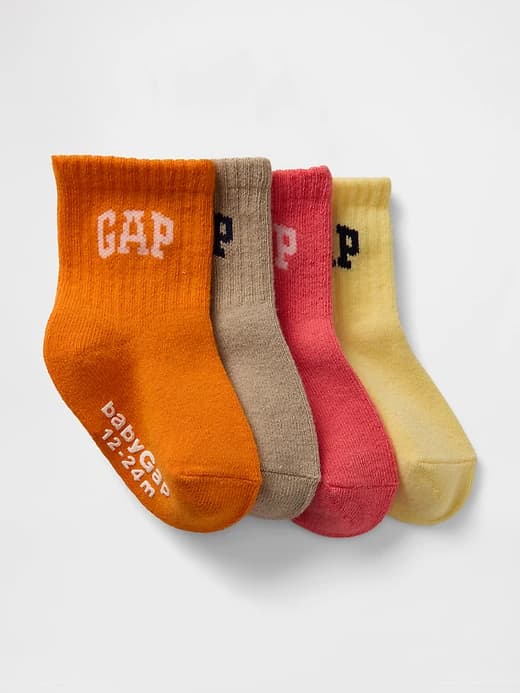 Baby & Toddler Logo Quarter Crew Socks (4-Pack) - Image 1