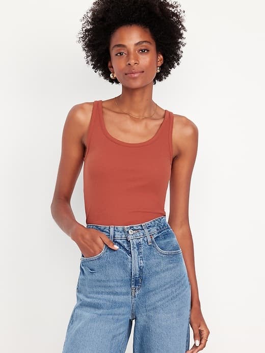 Ribbed Crop Tank Top - Image 1