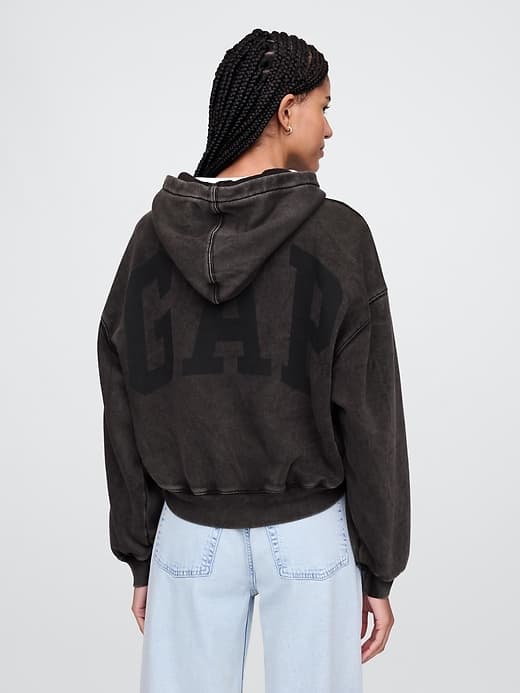 VintageSoft Crop Logo Hoodie thumbnail 4
