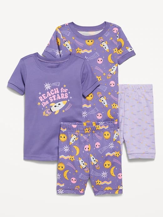 Snug-Fit Graphic Pajama 4-Piece Set for Toddler & Baby - Image 1