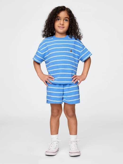 Baby & Toddler Terry Textured Stripe Outfit Set - Image 1
