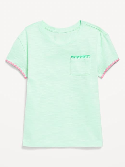 Softest Stitch-Trim Pocket T-Shirt for Girls - Image 1