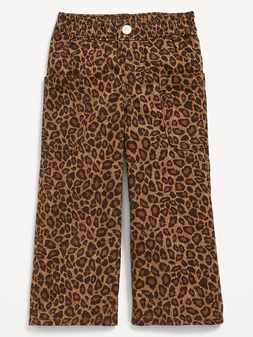 Printed Pull-On Baggy Wide-Leg Cargo Twill for Toddler Girls - Image 1