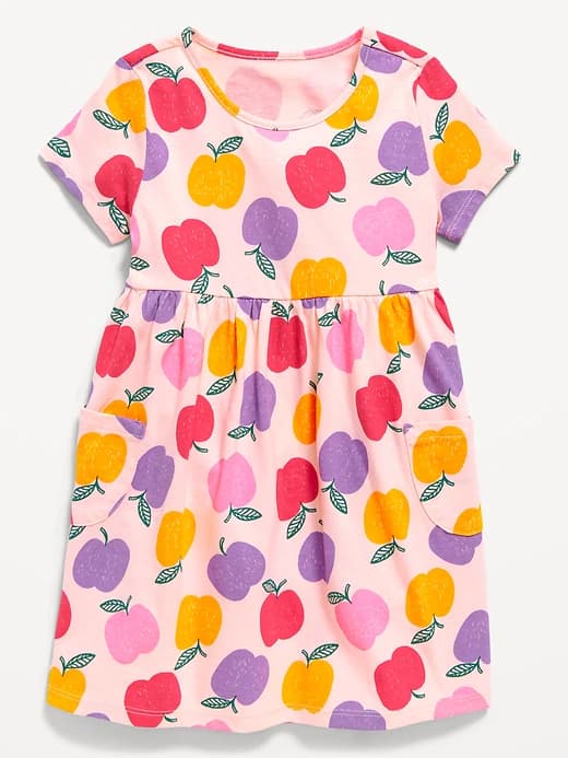 Printed Jersey-Knit Short-Sleeve Dress for Toddler Girls - Image 1