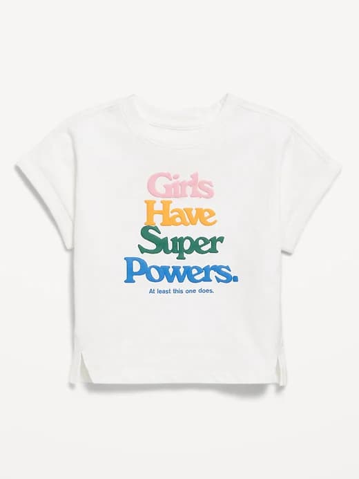 Short Dolman-Sleeve Graphic T-Shirt for Toddler Girls - Image 1