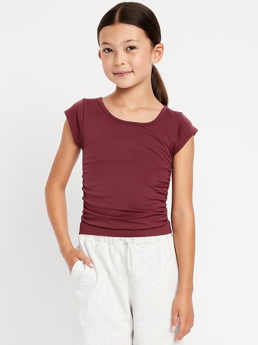 Fitted Ruched Seamless Performance Top for Girls - Image 1