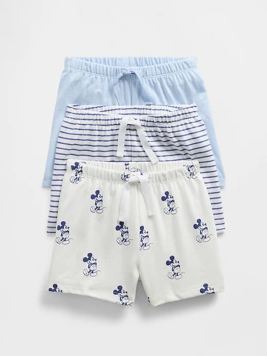 Gap × Disney Baby Organic Cotton Pull-On Shorts (3-Pack) - Image 1