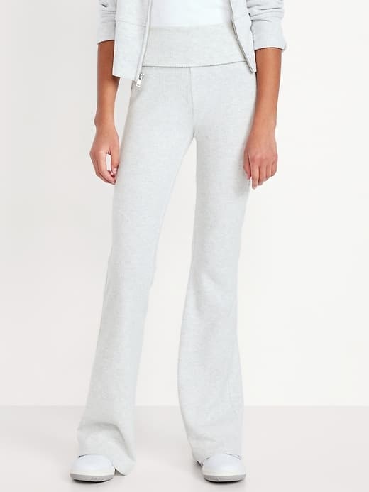 CozePlush Foldover Flare Leggings for Girls - Image 1