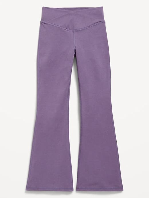 High-Waisted PowerChill Crossover Flared Leggings for Girls - Image 1