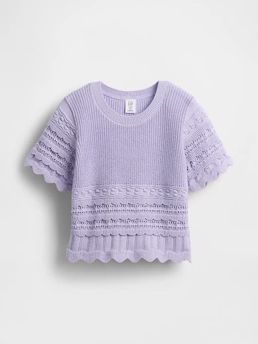 Baby & Toddler Scalloped Mixed-Stitch Sweater - Image 1
