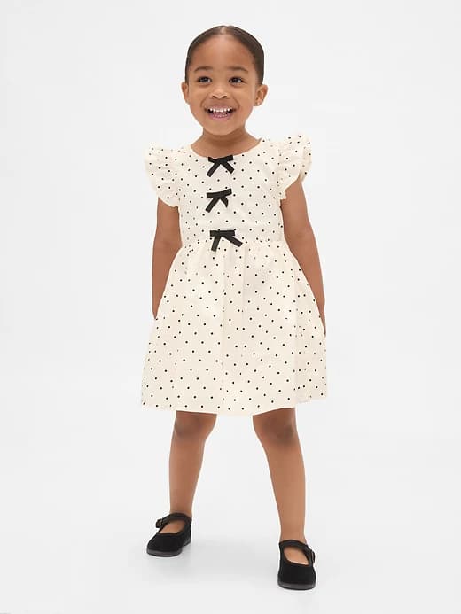 Baby & Toddler Flutter Sleeve Bow Dress - Image 1