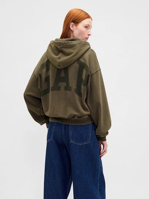 VintageSoft Crop Logo Hoodie thumbnail 3