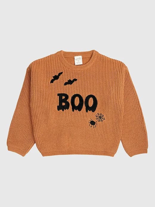 Sweet Wink Boo Drip Halloween Knit Sweater - Image 1