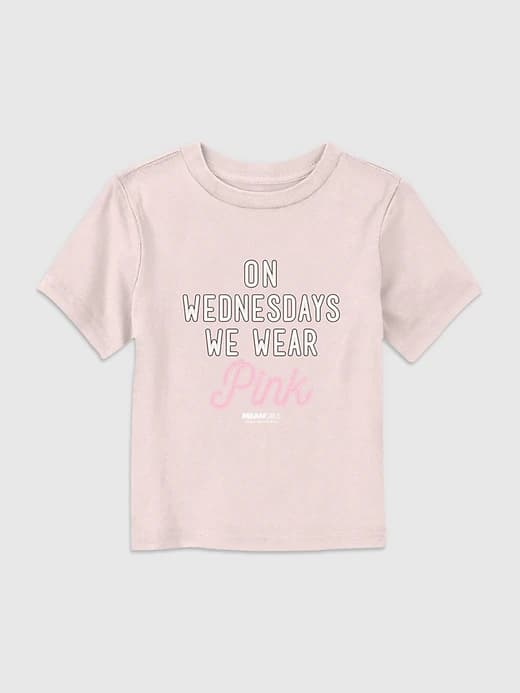 Toddler Mean Girls On Wednesdays We Wear Pink Graphic Tee - Image 1