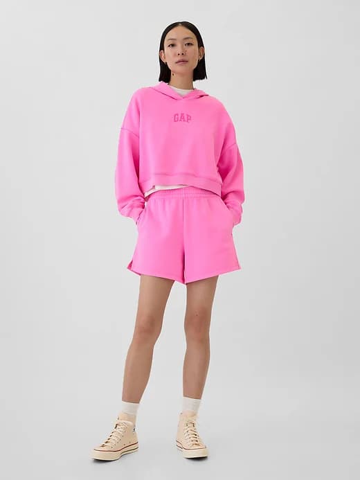 Relaxed Gap Mini-Logo Cropped Hoodie - Image 1