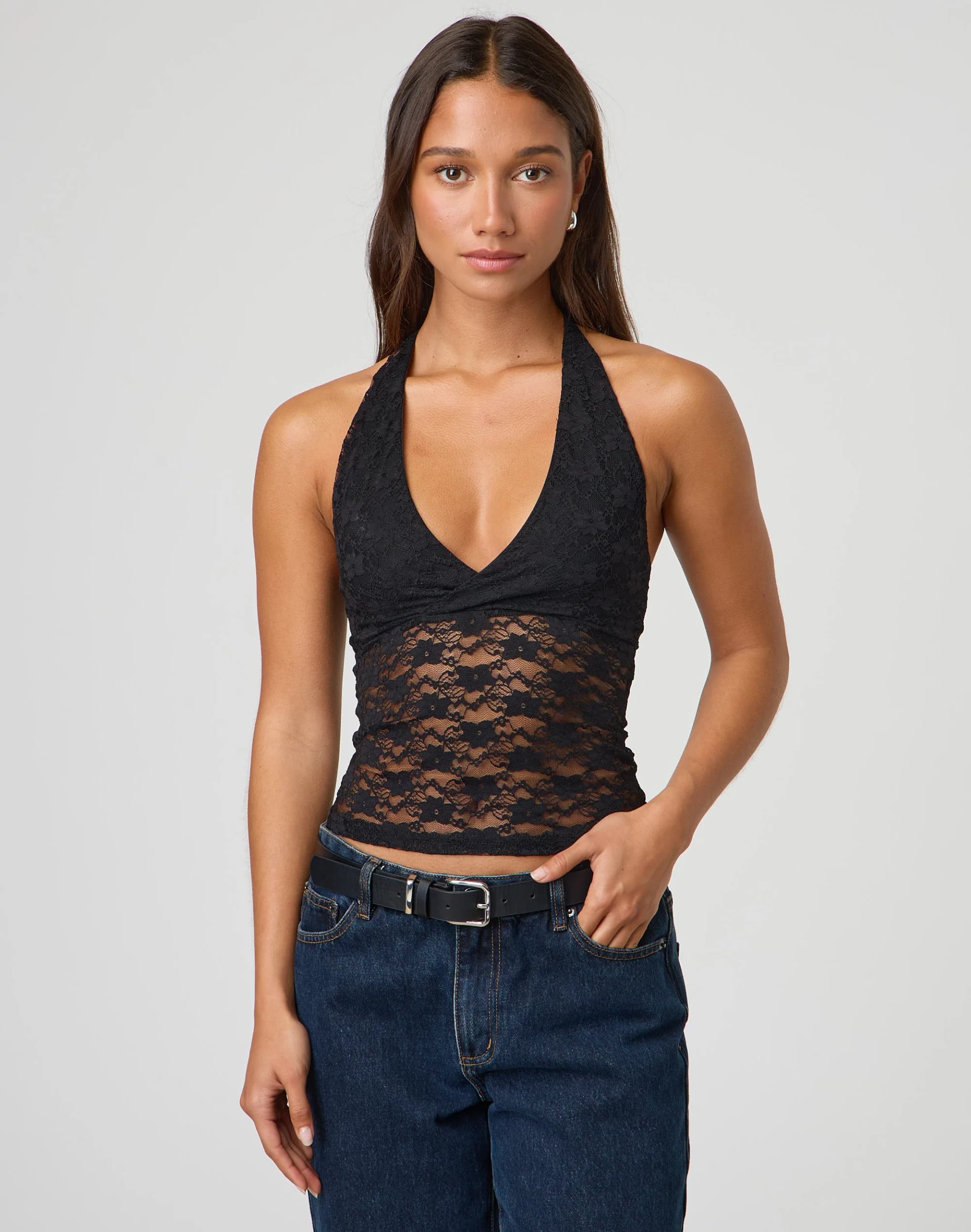 Lace Halter Neck Top - Image 1