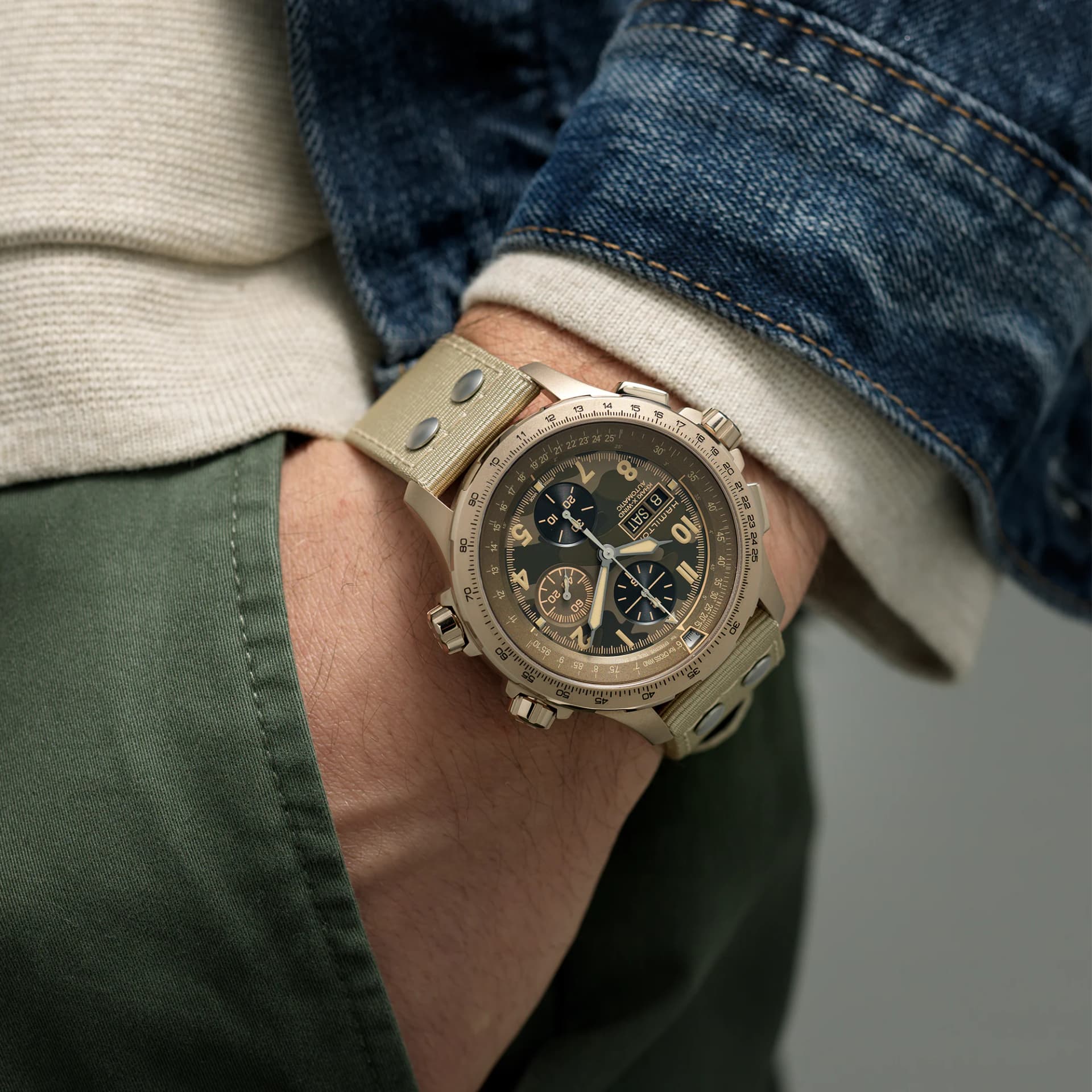 Khaki Aviation X-Wind Auto Chrono thumbnail 5