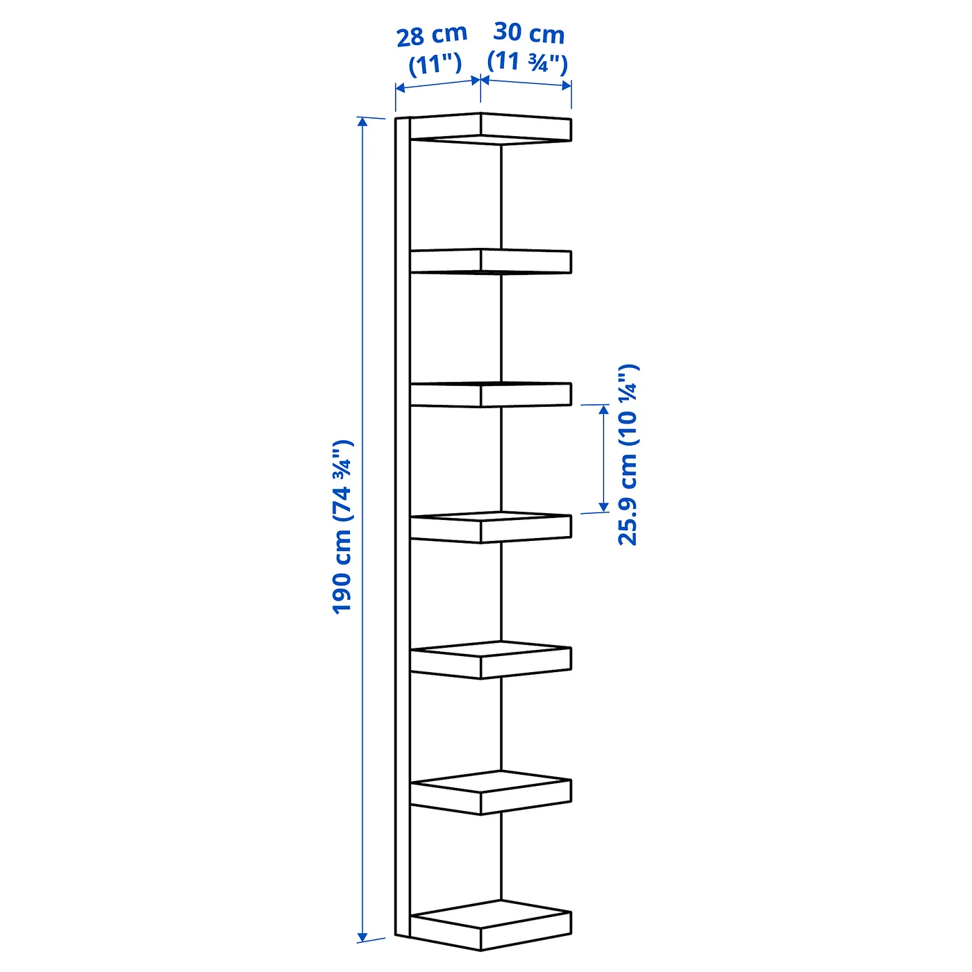 LACK Wall shelf unit - white 30x190 cm thumbnail 5