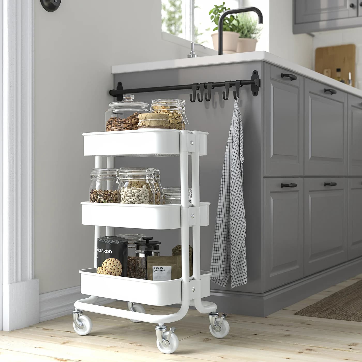 RÅSKOG Utility cart - white 11x15x24 " thumbnail 2