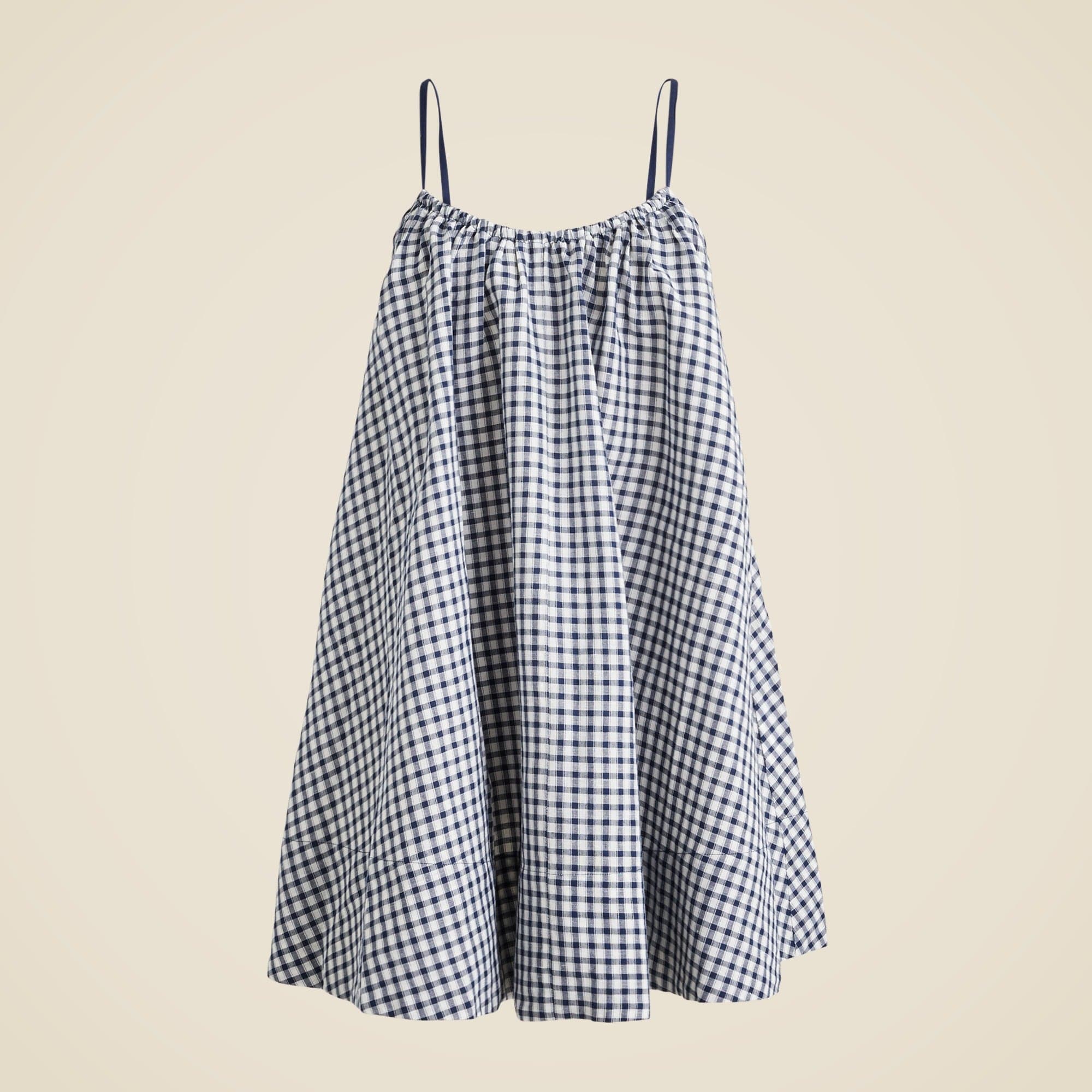 Swingy tie-back beach dress in linen-cotton blend