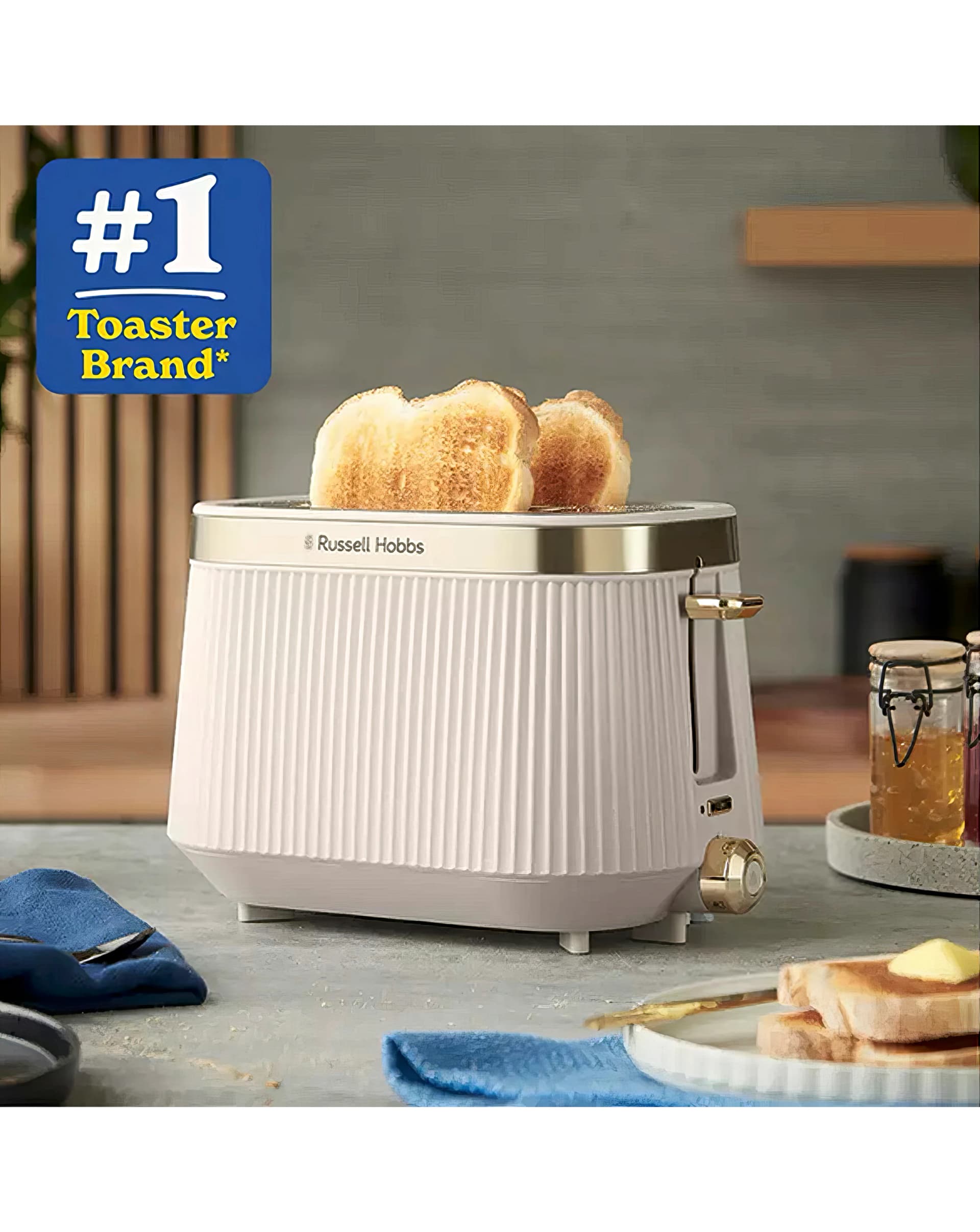 Russell Hobbs Bronte Kettle & 4 Slice Toaster Stone thumbnail 9