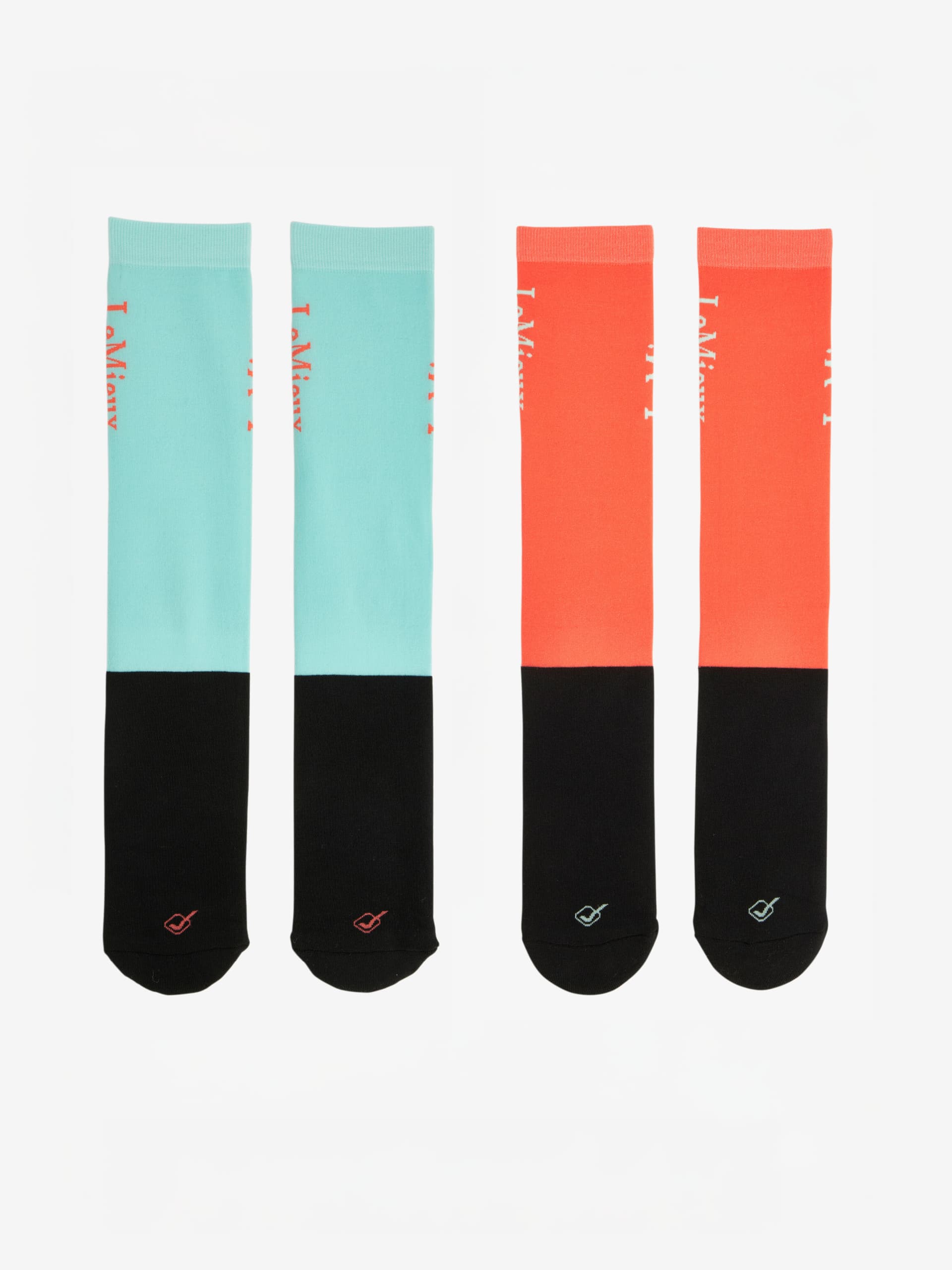 Harlow Competition Socks Coral Crush/Blue Topaz - Image 1
