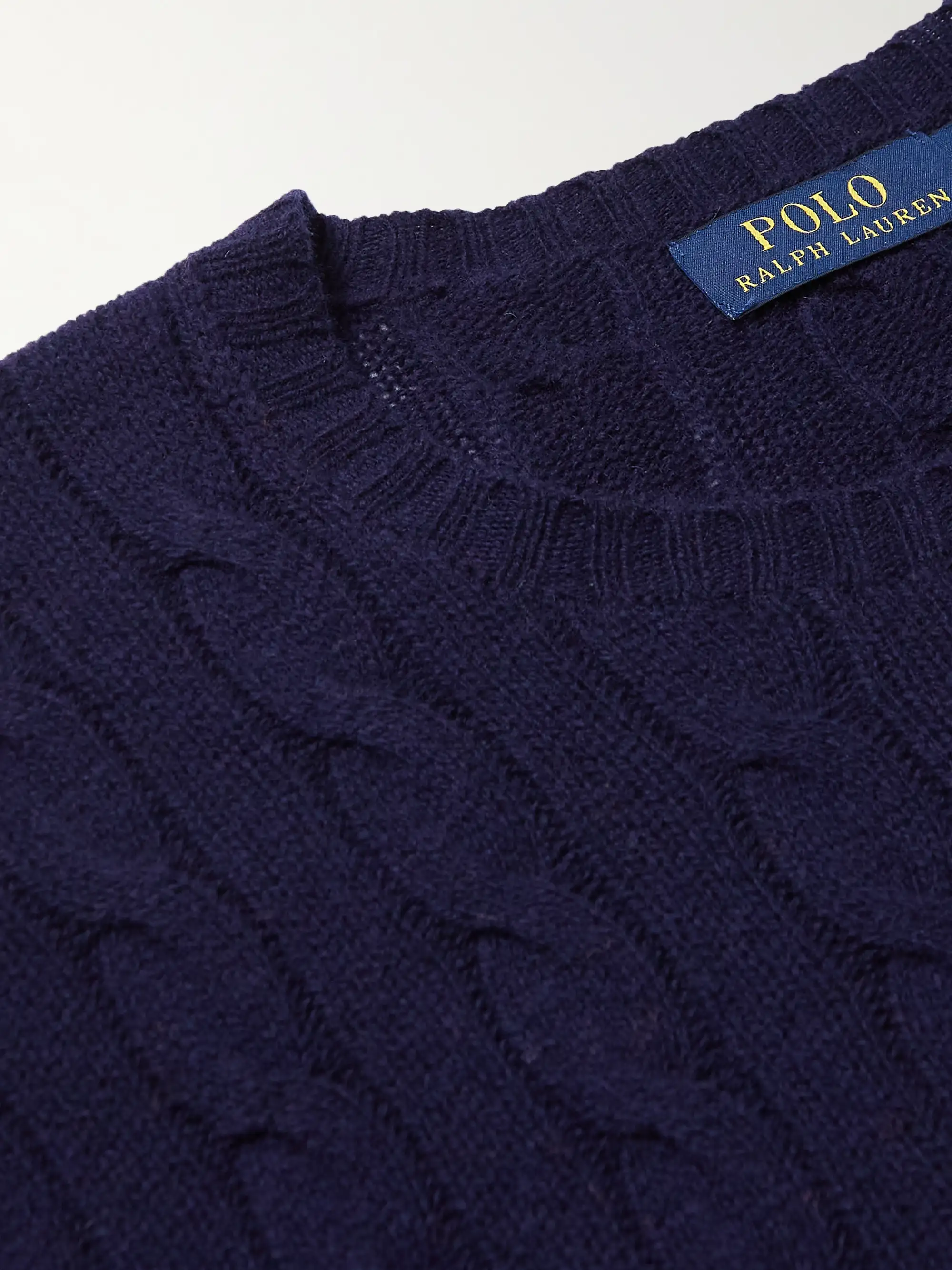 Pullover in misto lana e cashmere a trecce - navy - XS thumbnail 4