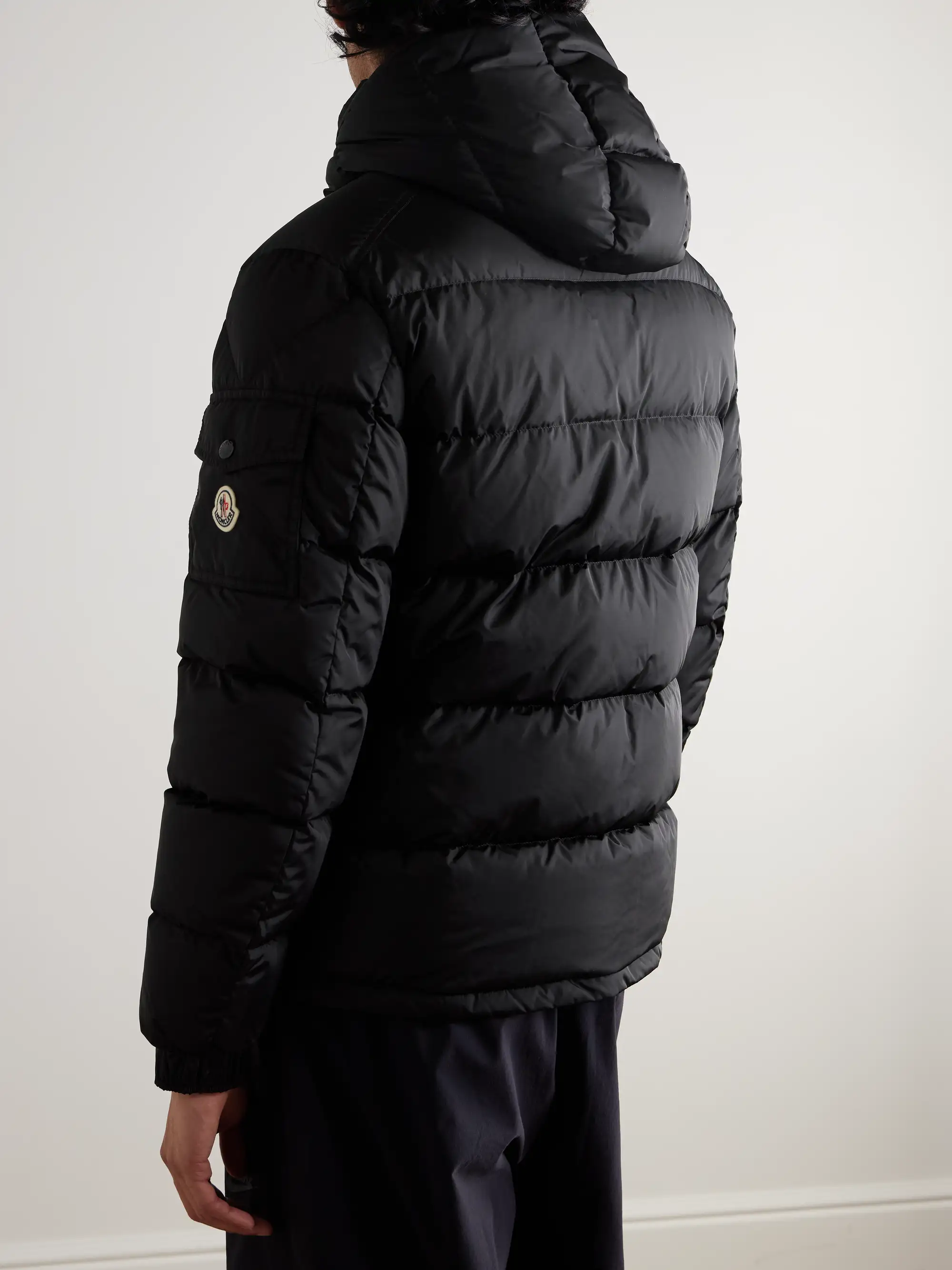 Maya Logo-Appliquéd Quilted Shell Hooded Down Jacket - black - 1 thumbnail 3
