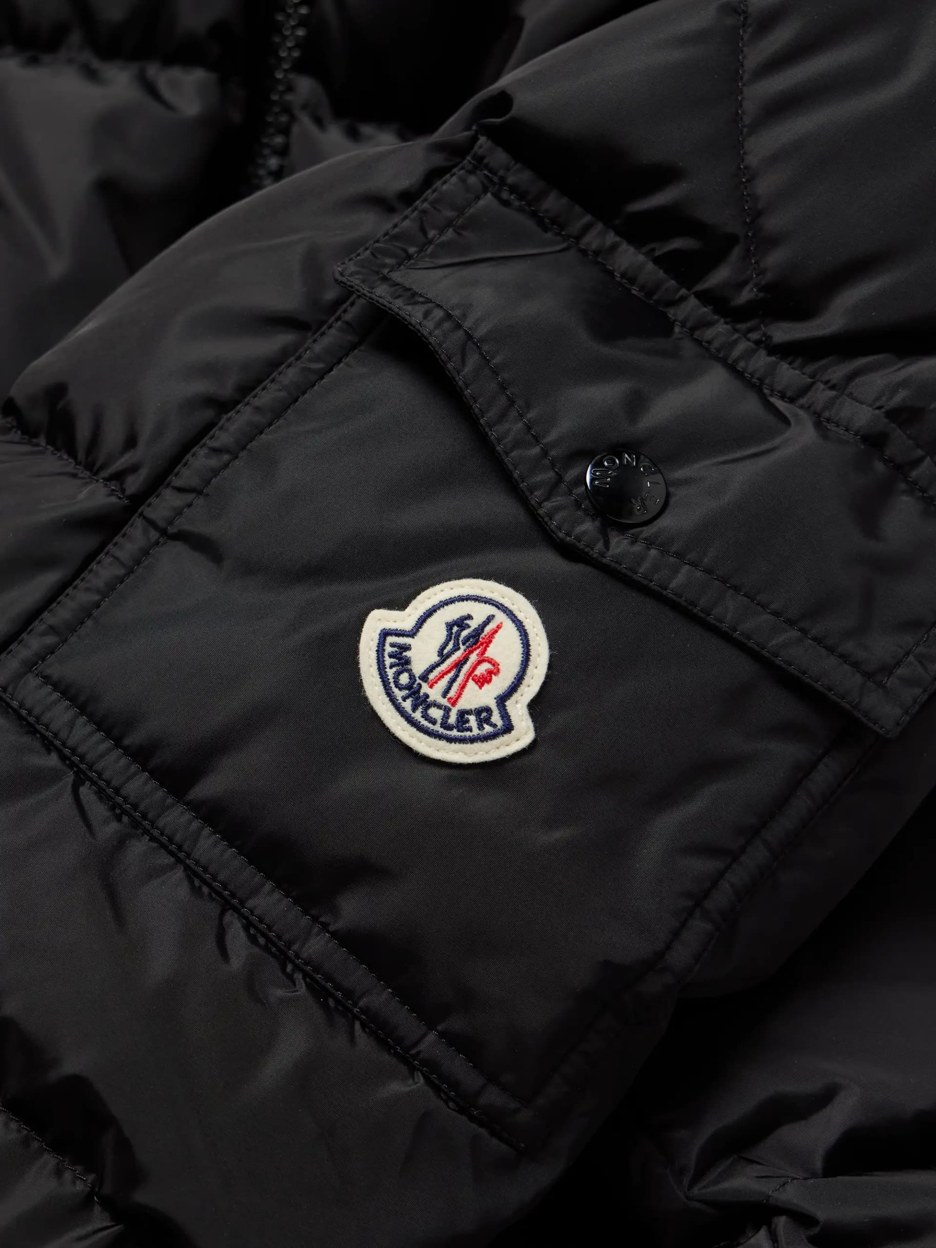 Maya Logo-Appliquéd Quilted Shell Hooded Down Jacket - black - 1 thumbnail 4