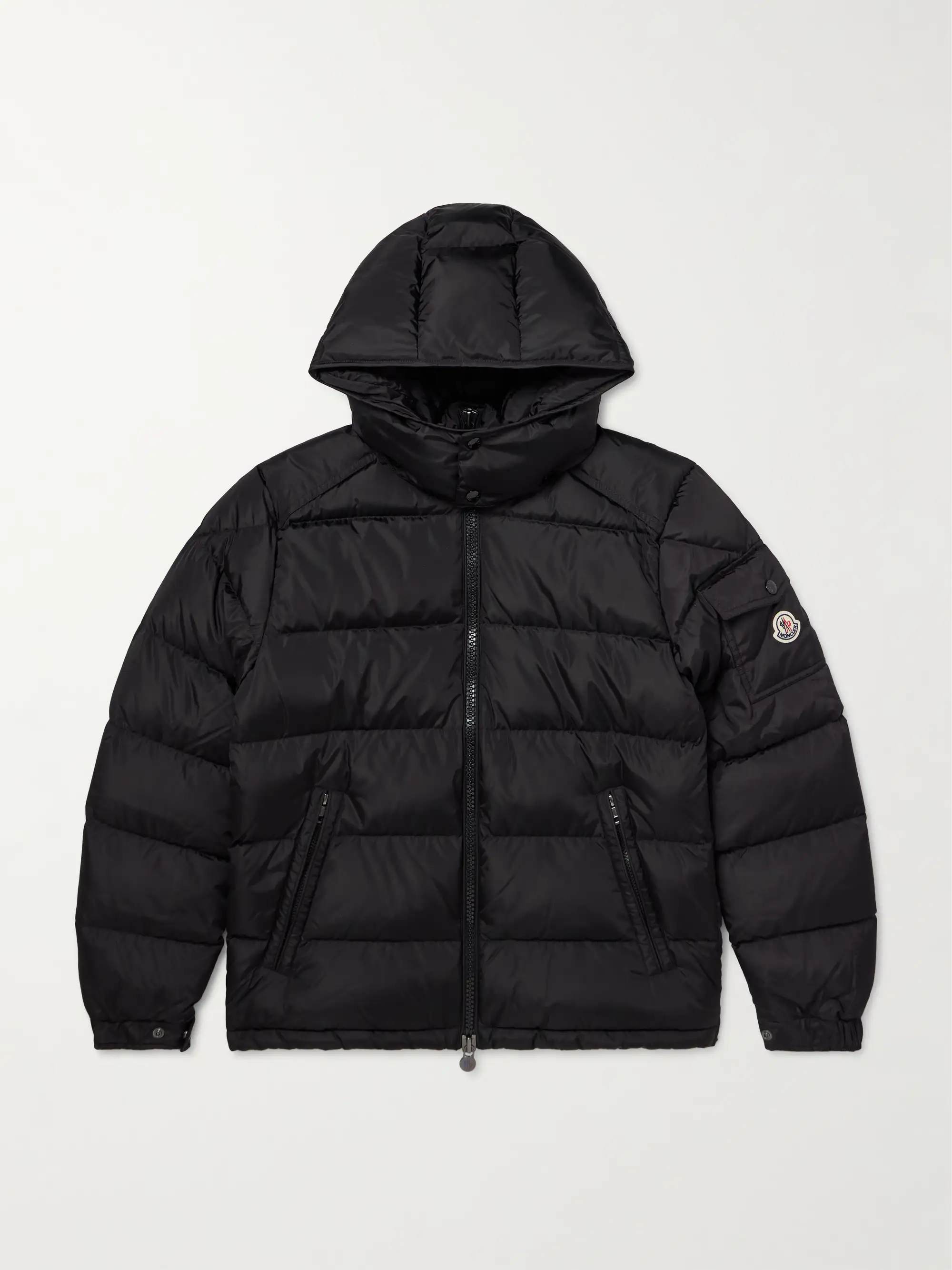 Maya Logo-Appliquéd Quilted Shell Hooded Down Jacket - black - 1 - Image 1