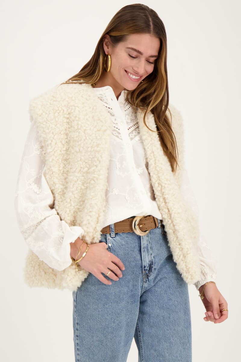 Beige gilet teddy | My Jewellery - Image 1